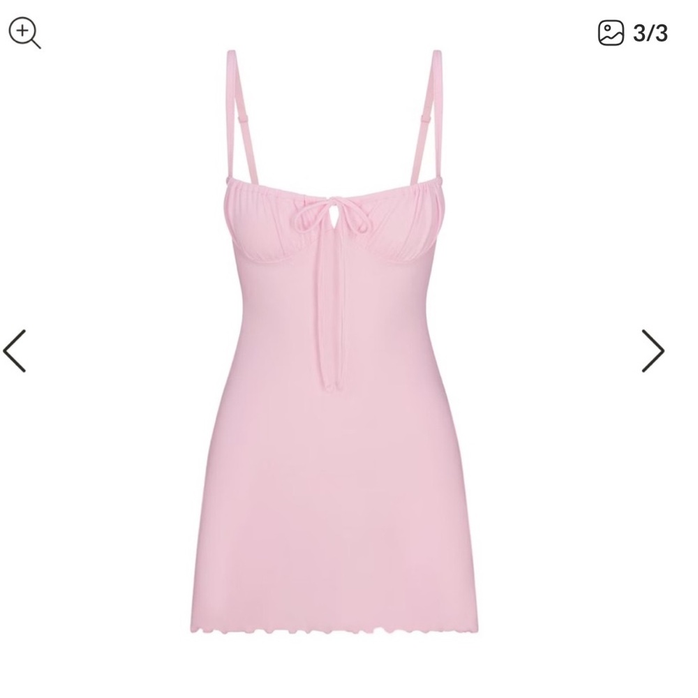 NWT SKIMS LOGO POINTELLEMINI DRESS in cherry blossom 🌸 limited edition